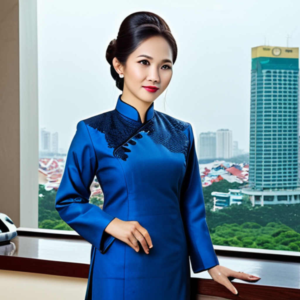 경영지도사 시험 접수 절차 - **
"A professional businesswoman wearing a traditional Ao Dai, fully clothed, in a modern Ho Chi Mi...
