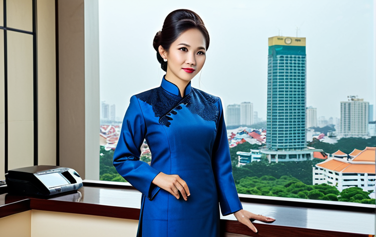 경영지도사 시험 접수 절차 - **
"A professional businesswoman wearing a traditional Ao Dai, fully clothed, in a modern Ho Chi Mi...
