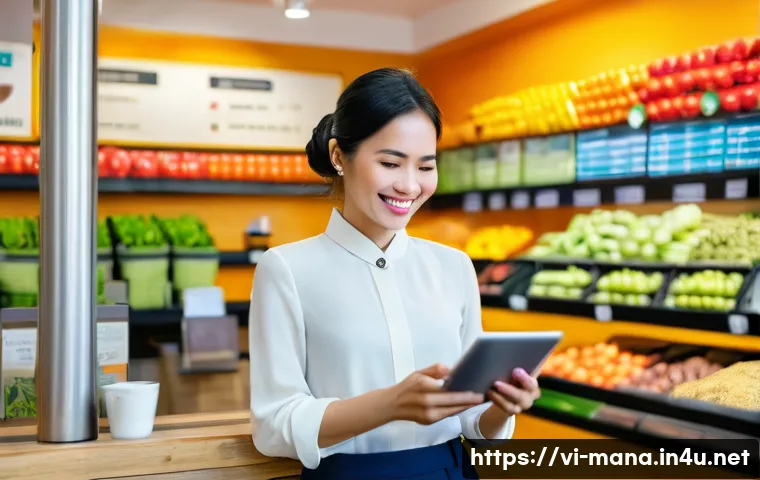 경영지도사와 디지털 전환 사례 - **Prompt 1: Vietnamese Small Business Owner Embracing Digital Transformation**
A vibrant, eye-le...